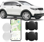 GPS Tracker for Cars,No Monthly Fee Mini Hidden Car Tracker with Magnetic Case,Real Time Car GPS Tracker Works with Apple Find My(iOS Only) (Black,2PCS)
