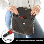 Compact Travel Umbrella for Purse - Flat Handle, Waterproof for Light Rain