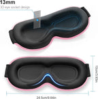 Gritin 100% Blackout Sleep Eye Mask for Women Men,Zero Eye Pressure Sleeping Mask-Ergonomic Design 3D Cutout Eye Movement and Eyelash Friendly Night Blindfold,Ultra Soft&Comfortable for Sleeping-Pink