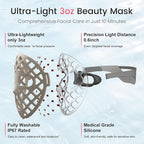 Avorla LED Face Mask Light Therapy, 4 Modes Portable Red Light Therapy Infrared Light for Face with 2600mAh Rechargeable, IP67 Washable, 216 LEDs for glow skin at Home