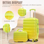 Kids Luggage Sets for Girls, 2 Piece Luggage Set, 20 Inch Rotating Wheel Suitcase with 14 Inch Cosmetic Case, Lightweight Hardshell Suitcase with 360° Spinner Wheels for Travel (Yellow-1)