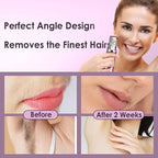Hair Removal Epilator for Women, 2-in-1 Epilation System Device, Facial Hair Remover, Plucker for Face, Lip, 18 Carat Gold Plated Head, All Ages and Skin Types,with Pouch, Brush