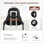 LOVEVOOK Laptop Backpack for Women with Pouch Pocket for Large Capacity Cup,15.6 Inch Teacher Nurse College Work Backpack Purse,Waterproof Laptop Bag Computer Back Pack for Travel,Black+Wicker pattern