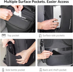 Muzee Business Backpack for Men, 17.3 Inch Water-Resistant & Anti-Scrape Travel Laptop Backpack with USB Charging Port, High Tech Backpack Fits Notebook & Tech Gear