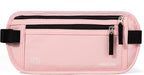 Money Belt - Slim Passport Holder RFID Blocking Travel Wallet Undercover Fanny Packs for Men Women - Pink