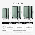 NINETYGO Carry On Luggage 22x14x9 Airline Approved, 20 Inch Suitcase with Front Compartment, Lightweight PC Hard Shell, Cup Holder, Clamshell, TSA Lock, Spinner Wheels (Creamy Matcha Tea)