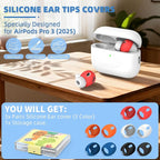 [5 Pairs] for AirPods Pro 3 Ear Tips Cover [Fit in Case], Soft Silicone AirPod Pro 3 Ear Cover Anti Slip Air Pod pro 3 Accessories Compatible with AirPods Pro 3rd Generation Earbuds 2025 (5 Color)