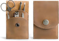 Hide & Drink, Double Nail Clipper Case, Beauty & Personal Care, Commuter and Nomad, Grooming Case, Home & Travel Essentials, Manicure Kit Storage, Full Grain Leather, Handmade (Single Malt Mahogany)