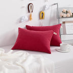 NTBAY Toddler Pillows, Down Alternative 13"x18" Pillows, Machine Washable - Soft and Breathable Travel Small Pillows for Sleeping, Ideal for Daycare, Crib, Cot, Red