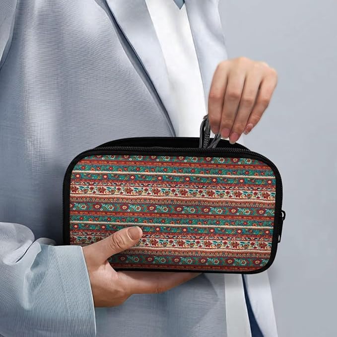Tribal Electronic Organizer Travel Case Portable Tech Pouch Electronics Case Storage Bag for Cable Cord Charger Phone Earphone