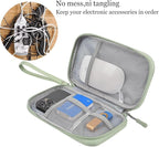CAAORDKSO Small Cable Organizer Bag, Travel Cord Charger Organizer Case Waterproof Accessories Pouch, Electronic Carrying Case Bag for Cable, Cord, Charger, Phone, Power Bank, Earphone (Mint Green)