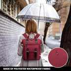 LOVEVOOK Laptop Backpack for Women Work Travel Backpack Teacher Commuter Business Computer Bag Doctor Nurse Bags College Backpack Purse, 15.6 Inch, Wine Red-black