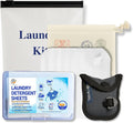 Travel Laundry Detergent Sheets, Portable Clothesline with Universal Sink Stopper – Lightweight Clothesline, Laundry Detergent Sheets & Sink Stopper best for Cruise, Hotel, Camping & On-the-Go Washing