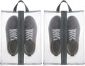 Tyqour 2 Pack Travel Shoe Bags for Storage Shoe Bag for Gym Reusable Shoe Bags Shoe Covers for Travel with Zipper Travel Essentials Women Men for Sport, Grey