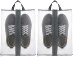 Tyqour 2 Pack Travel Shoe Bags for Storage Shoe Bag for Gym Reusable Shoe Bags Shoe Covers for Travel with Zipper Travel Essentials Women Men for Sport, Grey