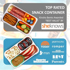 Small Snack Containers for Kids Teens - 3 Compartments (Set of 2) - Leak-Proof Boxes with Lids -BPA-Free Plastic Mini Bento Lunch Box - Ideal for School, Boys & Girls, Holds 2 Cups (Black + Gray)