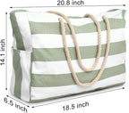 Becokan Beach Bags for Women Large Waterproof Beach Tote Bag Zipper Beach Bags Waterproof Sandproof Swim Pool Bag Large Tote