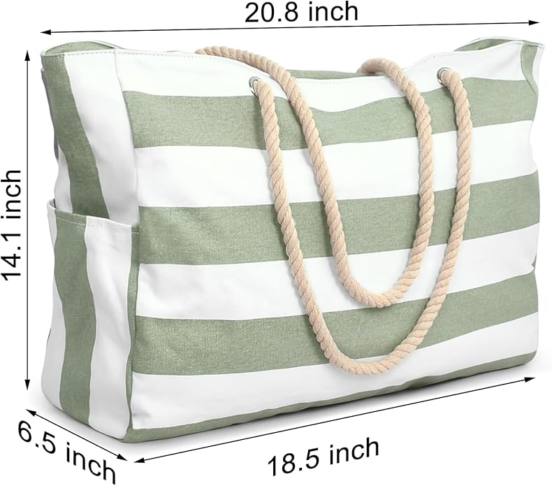 Becokan Beach Bags for Women Large Waterproof Beach Tote Bag Zipper Beach Bags Waterproof Sandproof Swim Pool Bag Large Tote