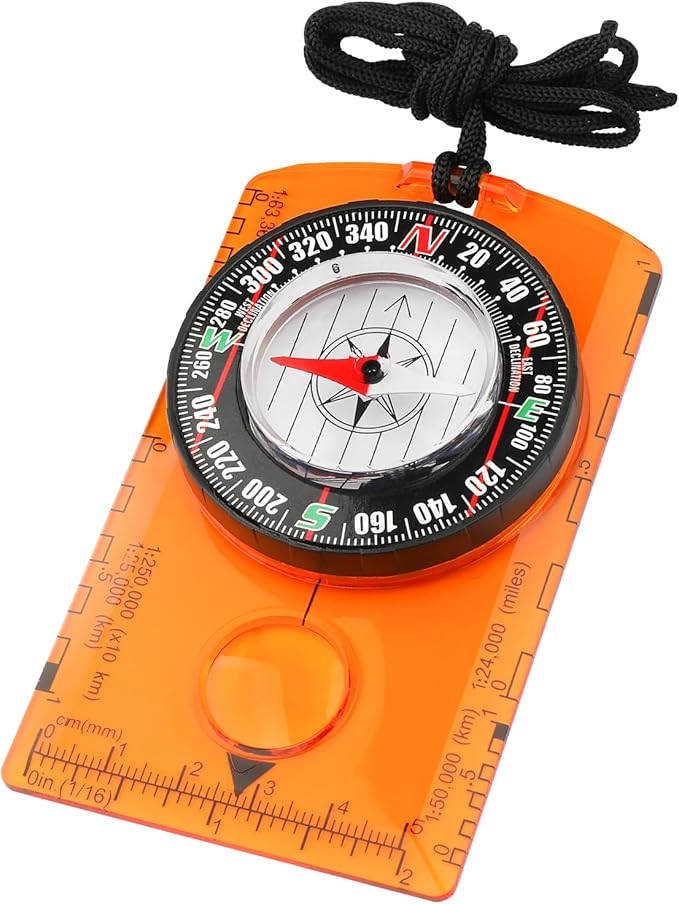 Compass Hiking Survival, Wilderness Survival Compass for Kids- Magnetic Gear Set Navigation Map- Backpacking Camping Hunting Survival