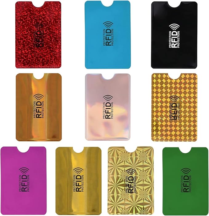 Shudyear Rfid Wallet Women Card Sleeves,Rfid Blocking Sleeves Card Holder,10pcs For Credit Card Protector Set Rfid Identity Card Protector Easily Into Your Wallet(colorful)