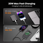 Power Bank, Ultra-Thin 10,000mAh Magnetic Wireless Portable Charger, 22.5W Fast Charging Battery Pack, Comes with USB-C Cable, Designed for iPhone Air /17/16/15/14/13/12