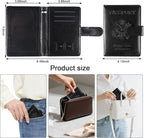 Sizobi Passport Holder for Travel, RFID Passport Cover Wallet for Women Men, Leather Passport Book Card Holder Case for International Travel Must Haves Accessories, Cruise Ship Essentials Gifts, Black