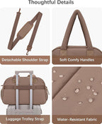 oscaurt Gym Bag for Women Puffer Duffle Bag for Travel Water Resistant Carry On Weekender Overnight Duffel Dance Bag with Shoe Compartment