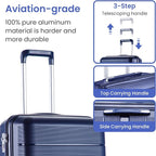 Hard Shell Luggage Sets 4 Piece with 360 Spinner Wheels,Lightweight Suitcase Set with TSA Lock,Travel Luggage Set with Telescoping Handle,Light and Strong,Easy to Clean (Navy Blue 2)