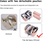 BOYATU Travel Makeup Bags for Women: Sweet Pink Checkered Large Capacity Cosmetic Bag - You Deserve a Little Sweetness Every Day - 3 Pcs Toiletry Organizer Holds 10-20 Full-Size 50-100ML Bottles