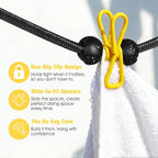 Clothesline Camping Essentials, Elastic Travel Clothes Line Camping Gear for Outdoor Glamping, Cruise and RV Must Haves, 2 Count