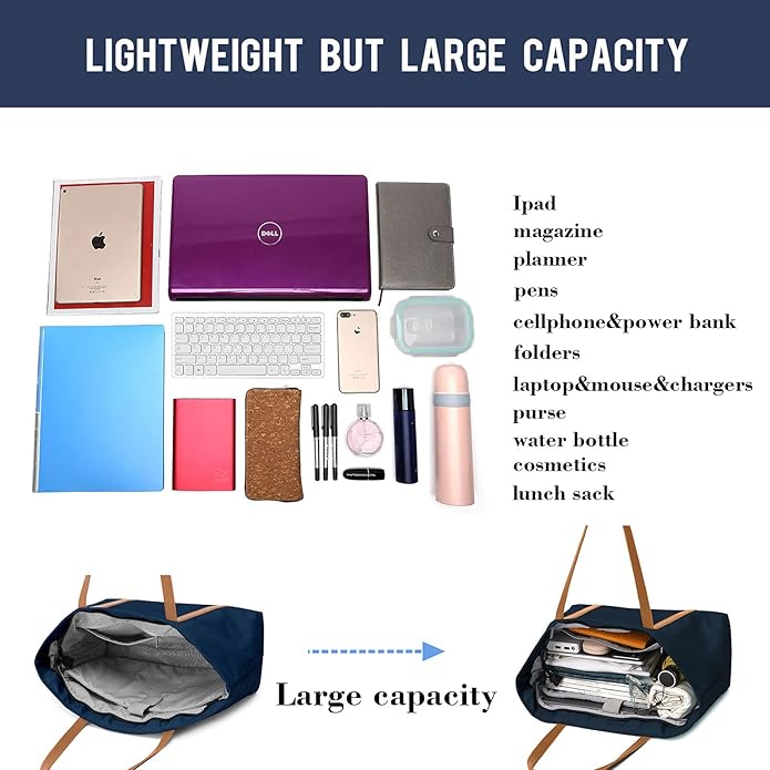 BUG Lightweight Women Laptop Tote Bag for Work, Casual Handbag for Travel Beach College Teacher