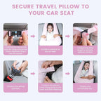 Keemall Car Pillow for Kids, Professional Inflatable Kids Car Pillow for Sleeping Carseat Travel - Safe, Reliable - Inflatable Travel Pillows for Kid Adult Car Seats Pink