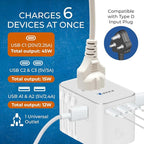 OREI Universal Travel Adapter – All-in-One Worldwide Power Plug Converter with Dual USB Charging Ports – Compatible with USA, EU, UK, AUS