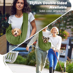 Pawaboo Small Dog Sling Carrier, Reversible Hands Free Dog Sling Carriers for Small Dogs and Cats, Puppy Slings Carrier with Safety Harness, Puppy Essentials, Matcha Green