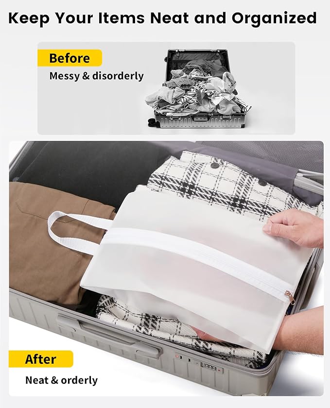 Vorspack Shoe Bags for Travel - 4 Pack Small Transparent Shoe Organizer with Handle Dustproof Shoe Bag Reusable Shoe Storage Bags for Men & Women