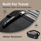 VENTURE 4TH RFID Money Belt for Travel with RFID Blocking Sleeves – Slim Hidden Travel Wallet & Passport Holder for Men & Women, Lightweight Anti-Theft Pouch to Protect Cash, Cards & Documents - Black