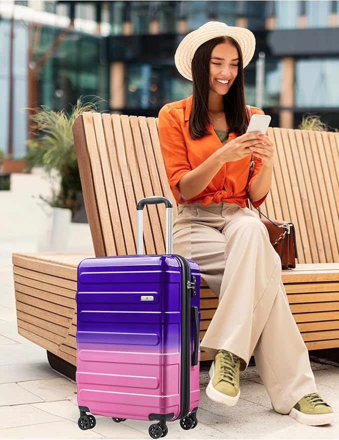Tolino Carry on Luggage Checke Airline Approved,24 Inch Hardside Suitcase with Wheels TSA Lock, PC+ABS Lightweight Carry on Suitcases for Women and Men