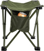 Cididu 2 Pack Camping Stool, Compact Camping Chair Portable, 13 Inch Lightweight Folding Stool Seat with Side Pocket and Carry Bag for Outdoor Hiking Fishing Picnic Beach and Lawn Party, Green