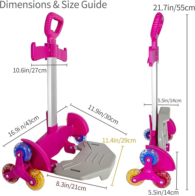 Rolling Backpack Cart for Travel, Commuting & Daily Use – Foldable Aluminum Trolley with Adjustable Handle, Lightweight All-Terrain Backpack Pull Trolley – Rose Pink, 3-Wheel Stair-Climbing