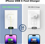 GREPHONE iPhone Charger Fast Charging,20W PD USB C Wall Charger 4 Pack with 6FT Fast Charging Cable - Fast Charger for iPhone 14/14 Pro Max/13/13 Pro/12/12 Pro/11/11 Pro/XS, iPad(Yellow)
