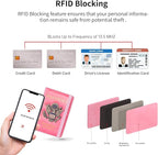 Passport Holder Cover and Card Case Slot Combo RFID Blocking Leather Travel Passport Wallet for Men and Women US Passport Protector Document Organizer,Pink
