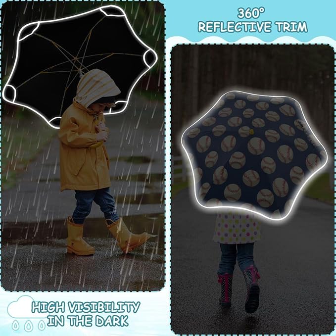 ALAZA Kids Umbrella Stick Umbrellas Cute Umbrella for Boys Girls Toddler UV/Sun Rain Windproof