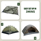 Backpacking Tent for Camping 2/3/4 Person Hiking Ultralight Tent for Waterproof Windproof Outdoor Tents Easy Setup Two Doors Double Layer Lightweight Instant Tents