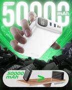 OHOVIV Portable Charger 50000mAh Power Bank - 22.5W Fast Charging External Battery Pack,USB-C Portable Phone Charger for iPhone 17/16/15/14/13 Pro Android Samsung, for Travel Camping Essential-White