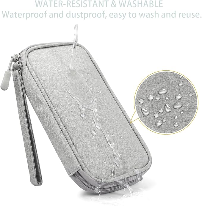 CAAORDKSO Cord Organizer Travel Cable Organizer Bag Tech Electronic Organizer Travel Case, Waterproof Electronic Accessories Pouch Bag for Cable, Cord, Charger, Phone, Power Bank, Earphone(Light Grey)