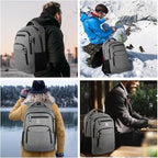 Volher 17 Inch Laptop Backpack, Business Anti Theft Slim Durable Laptops Backpack, Water Resistant College Computer Bag Gifts for Men & Women Fits 15.6 Inch Notebook-Grey