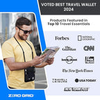 Neck Wallet for Travel & Passport Holder with RFID Blocking - Slim & Easy to Conceal Nylon Travel Pouch for men & women - Holds Phone, Cash, Cards, Keys - Sweat & Water Resistant - XLarge - Light Grey