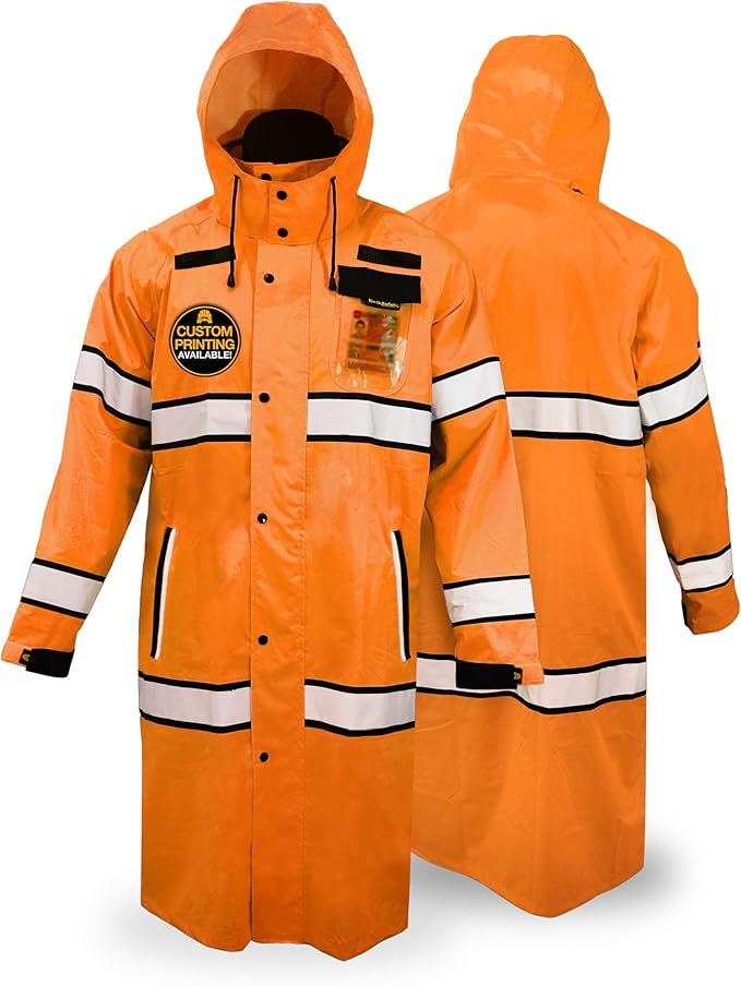 KwikSafety - Charlotte, NC - TORRENT Rain Jacket & Trench Coat ANSI OSHA Class 3 High Visibility Jacket Hi Vis Rain Gear