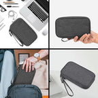 CAAORDKSO Electronic Organizer Travel USB Cable Accessories Case Bag, Waterproof Electronics Accessories Bag Organizer Case for USB, Cable, Cord, Charger, Phone, Power Bank, Earphone (Dark Gray)