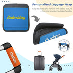 6 Pack Personalized Luggage Handle Wrap with Embroidered Name Custom Soft Grip Handle Cover for Suitcase, Travel Bag Machine Washable Luggage Identifier for Airplane, Cruise, Road Trip
